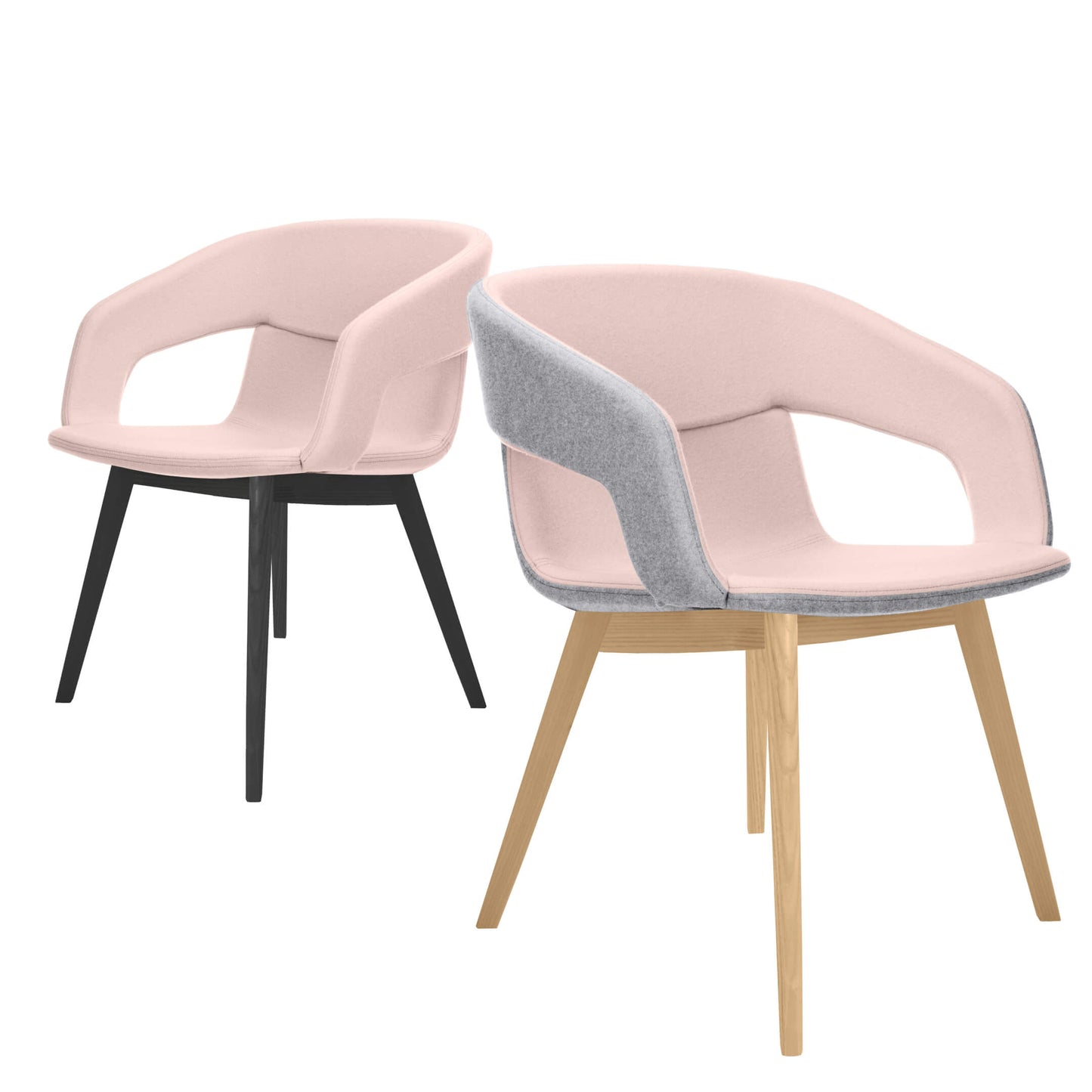 TWIST&SIT Lounge-Sessel | Massivholz-Gestell, Wollbezug VELITO