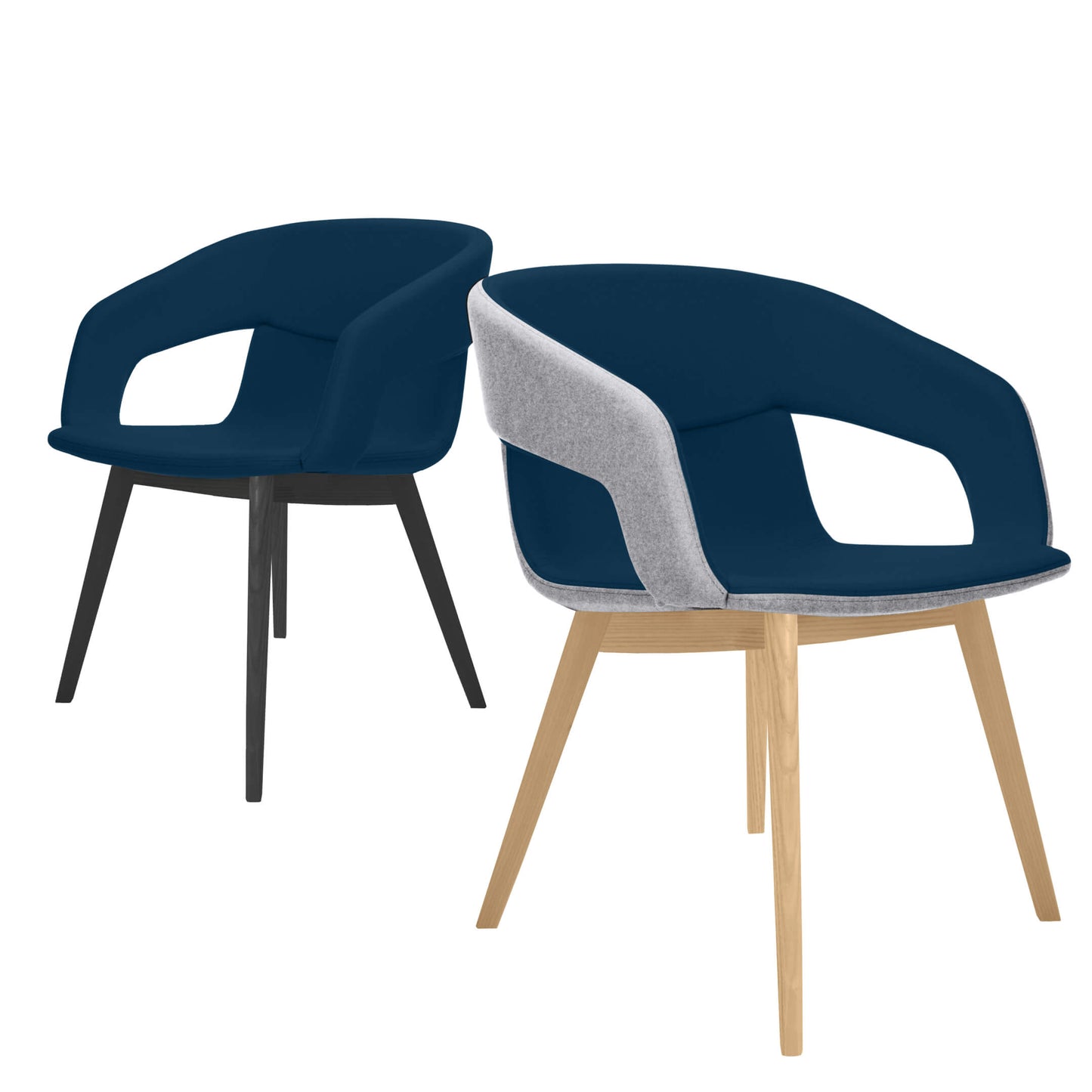 TWIST&SIT Fauteuil salon | Cadre en bois massif, couverture en laine Velito