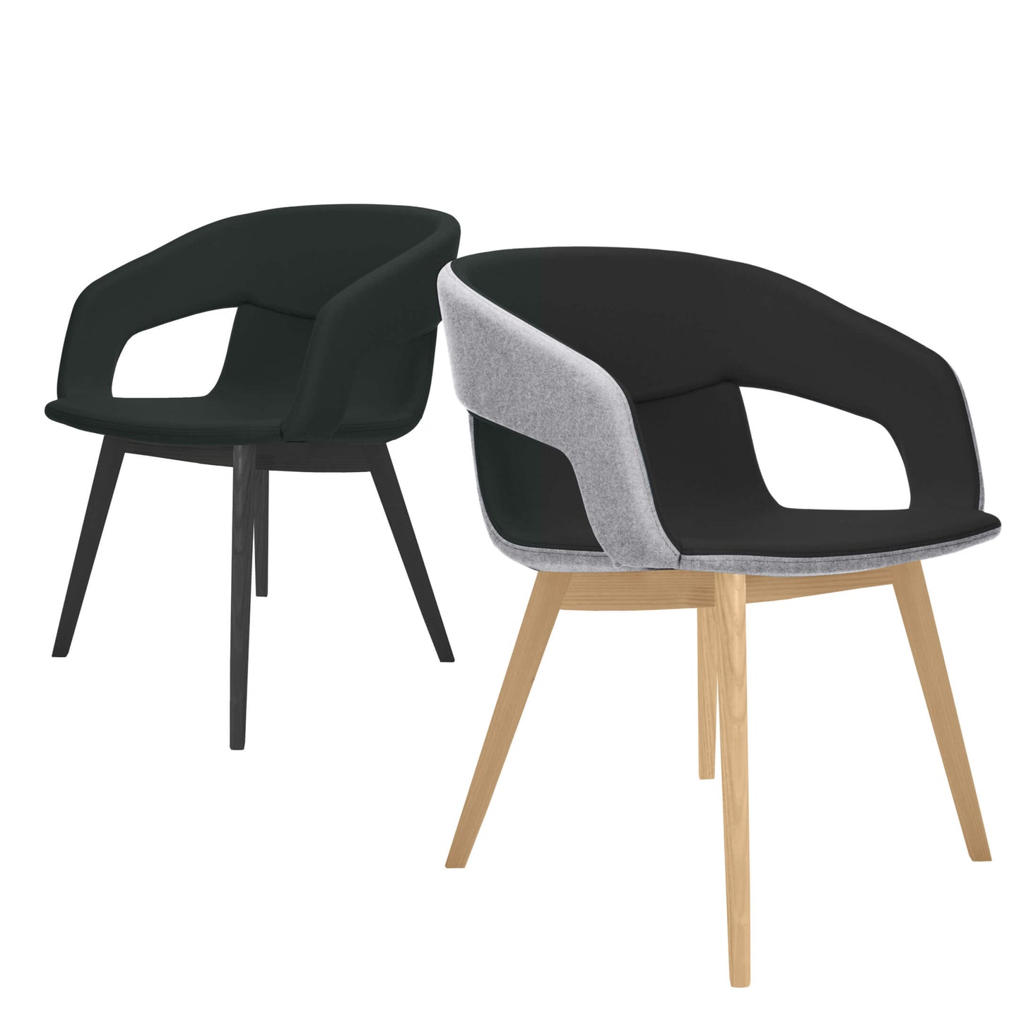 TWIST&SIT Fauteuil salon | Cadre en bois massif, couverture en laine Velito