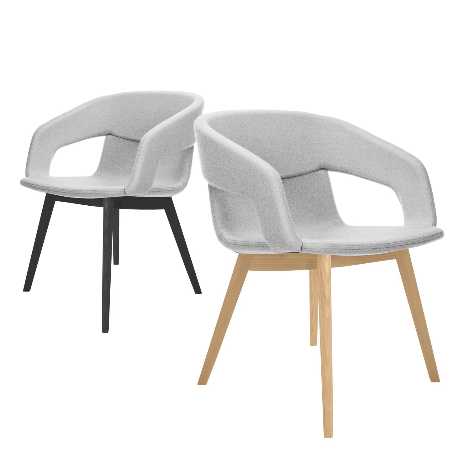 TWIST&SIT Lounge-Sessel | Massivholz-Gestell, Wollbezug SYNERGY