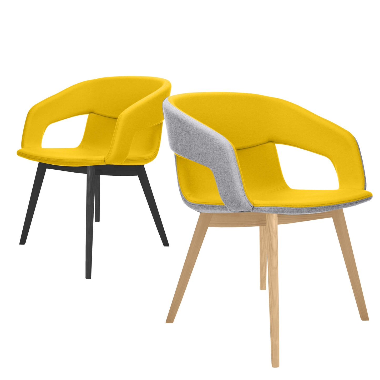 TWIST&SIT Lounge-Sessel | Massivholz-Gestell, Wollbezug VELITO