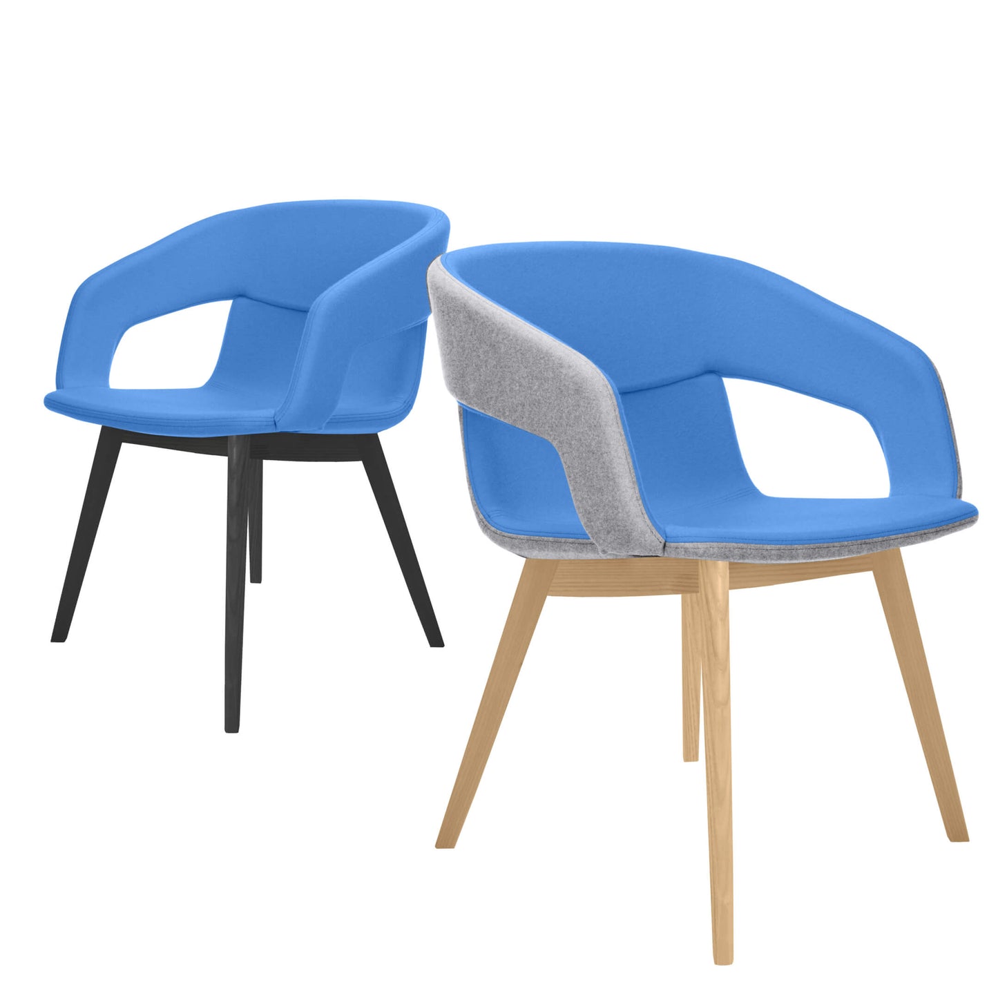 TWIST&SIT Fauteuil salon | Cadre en bois massif, couverture en laine Velito