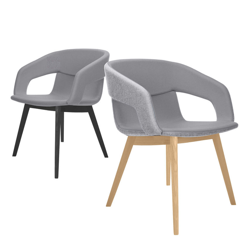 TWIST&SIT Lounge-Sessel | Massivholz-Gestell, Wollbezug VELITO