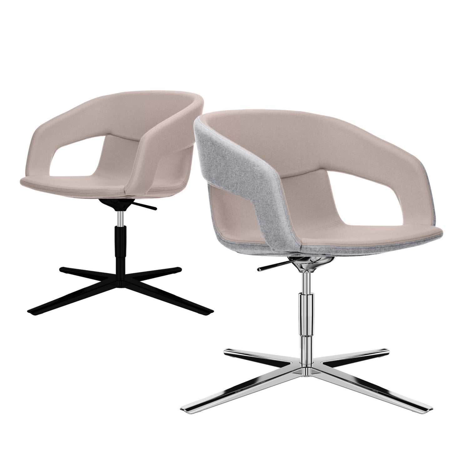 TWIST&SIT Fauteuil salon | Croix de 4 pieds, réglable en hauteur, couverture de laine velito