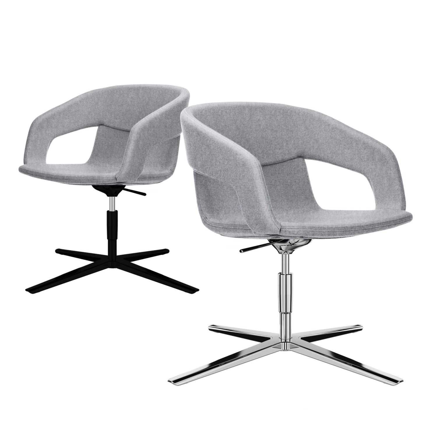 TWIST&SIT Fauteuil salon | Croix de 4 pieds, réglable en hauteur, couverture de laine velito