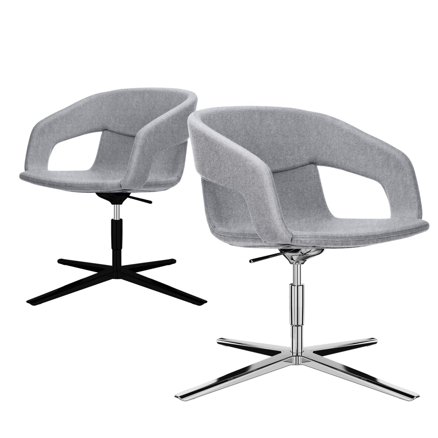 TWIST&SIT Fauteuil salon | Croix de 4 pieds, réglable en hauteur, couverture de laine velito