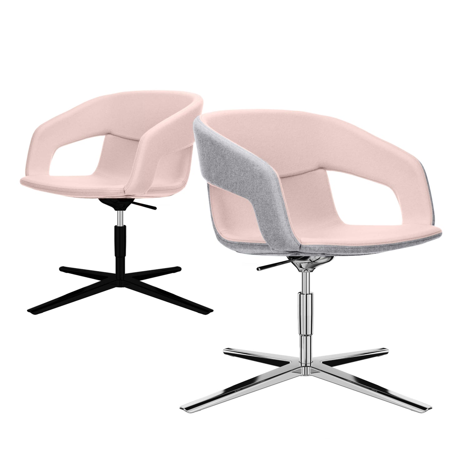 TWIST&SIT Fauteuil salon | Croix de 4 pieds, réglable en hauteur, couverture de laine velito