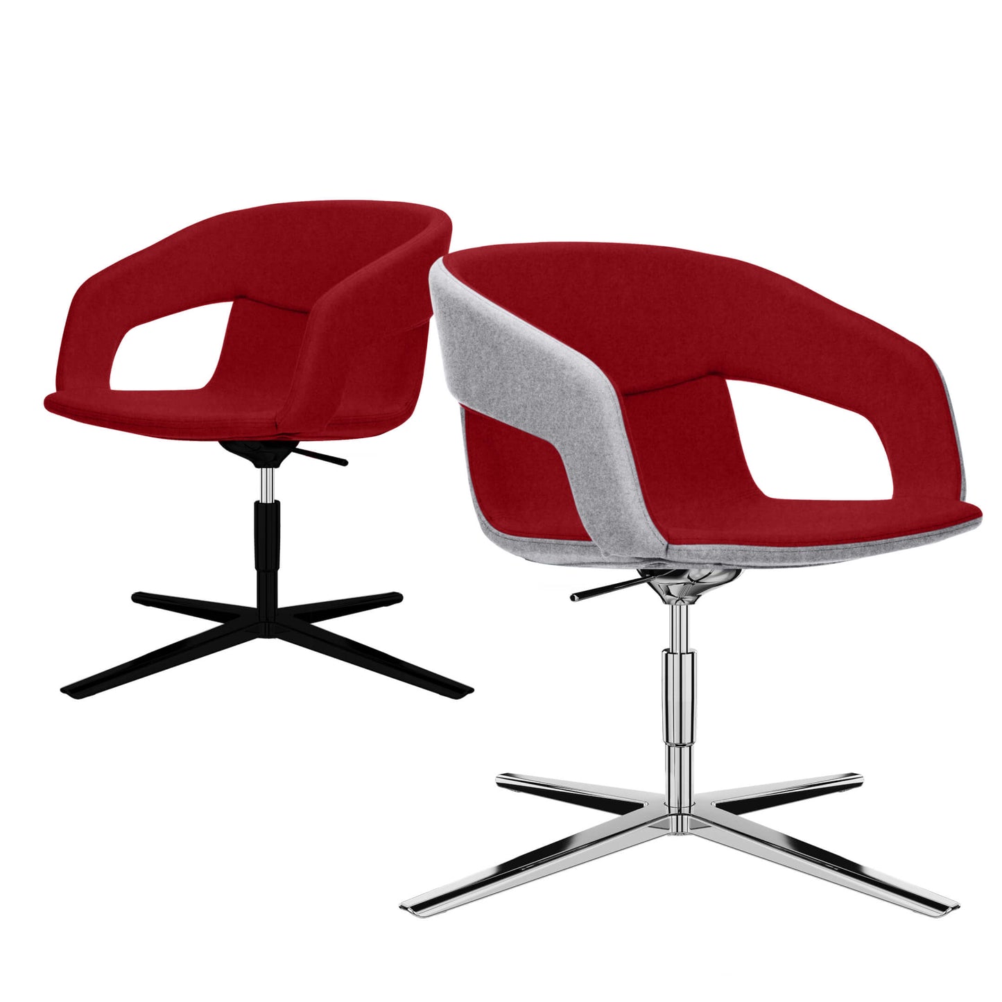 TWIST&SIT Fauteuil salon | Croix de 4 pieds, réglable en hauteur, couverture de laine velito