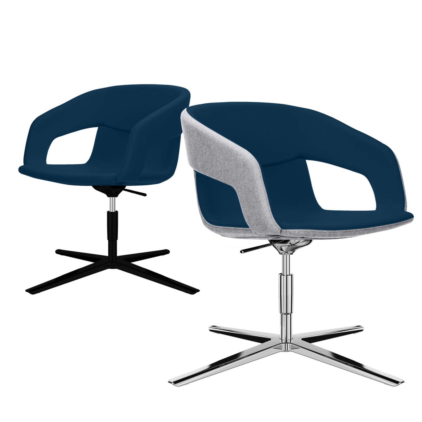TWIST&SIT Fauteuil salon | Croix de 4 pieds, réglable en hauteur, couverture de laine velito