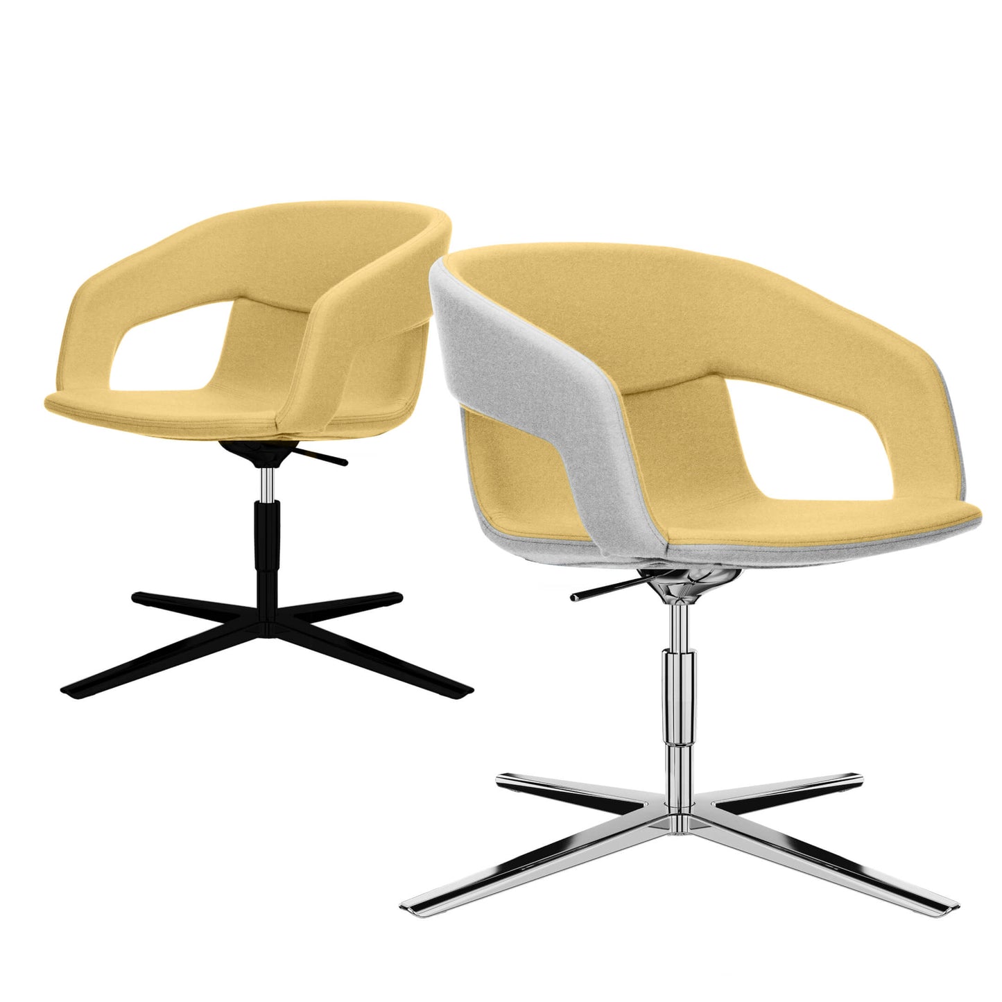TWIST&SIT Fauteuil salon | Croix de 4 pieds, réglable en hauteur, synergie de couverture en laine