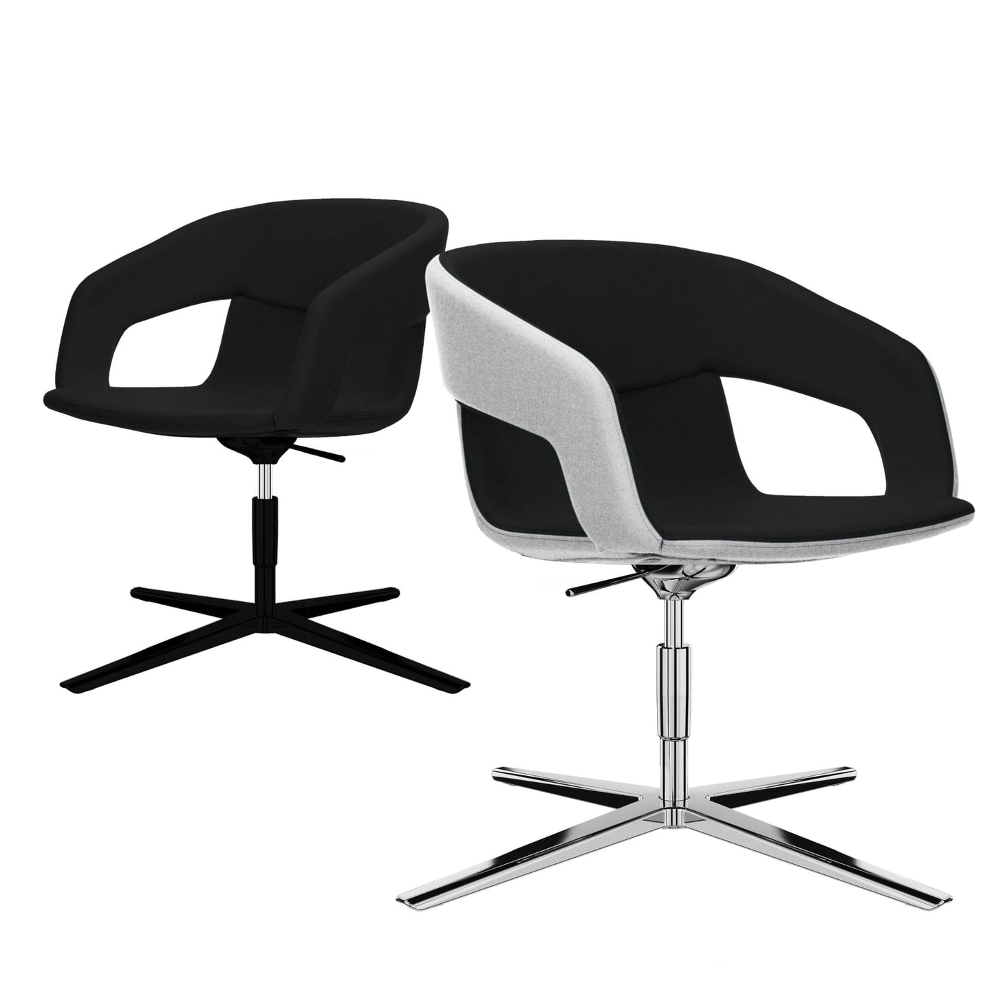 TWIST&SIT Fauteuil salon | Croix de 4 pieds, réglable en hauteur, synergie de couverture en laine