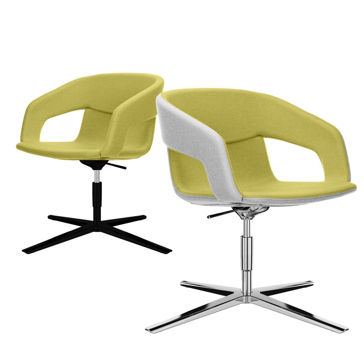 TWIST&SIT Fauteuil salon | Croix de 4 pieds, réglable en hauteur, synergie de couverture en laine