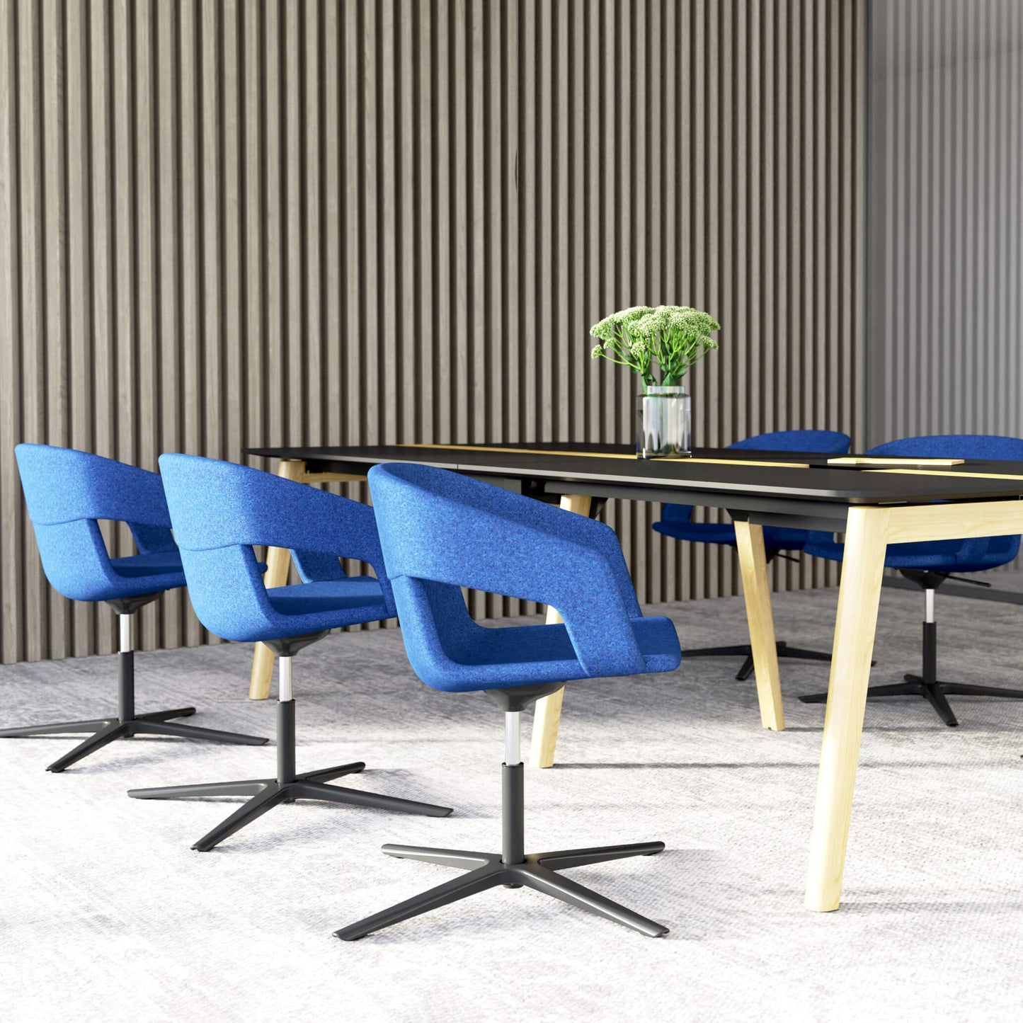TWIST&SIT Fauteuil salon | Croix de 4 pieds, réglable en hauteur, synergie de couverture en laine