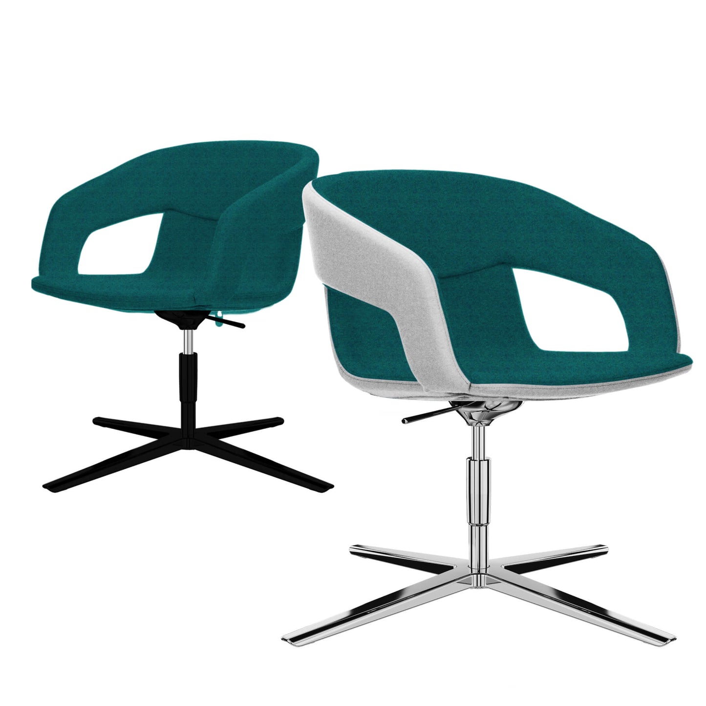 TWIST&SIT Fauteuil salon | Croix de 4 pieds, réglable en hauteur, synergie de couverture en laine