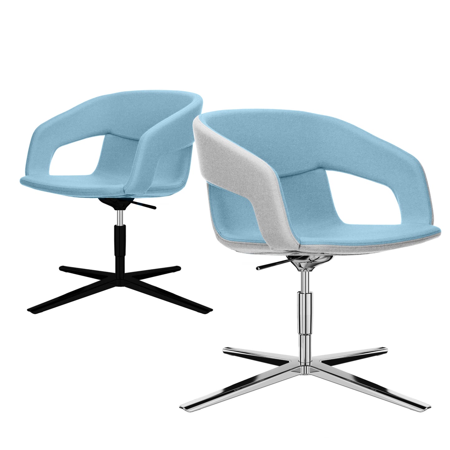 TWIST&SIT Fauteuil salon | Croix de 4 pieds, réglable en hauteur, synergie de couverture en laine