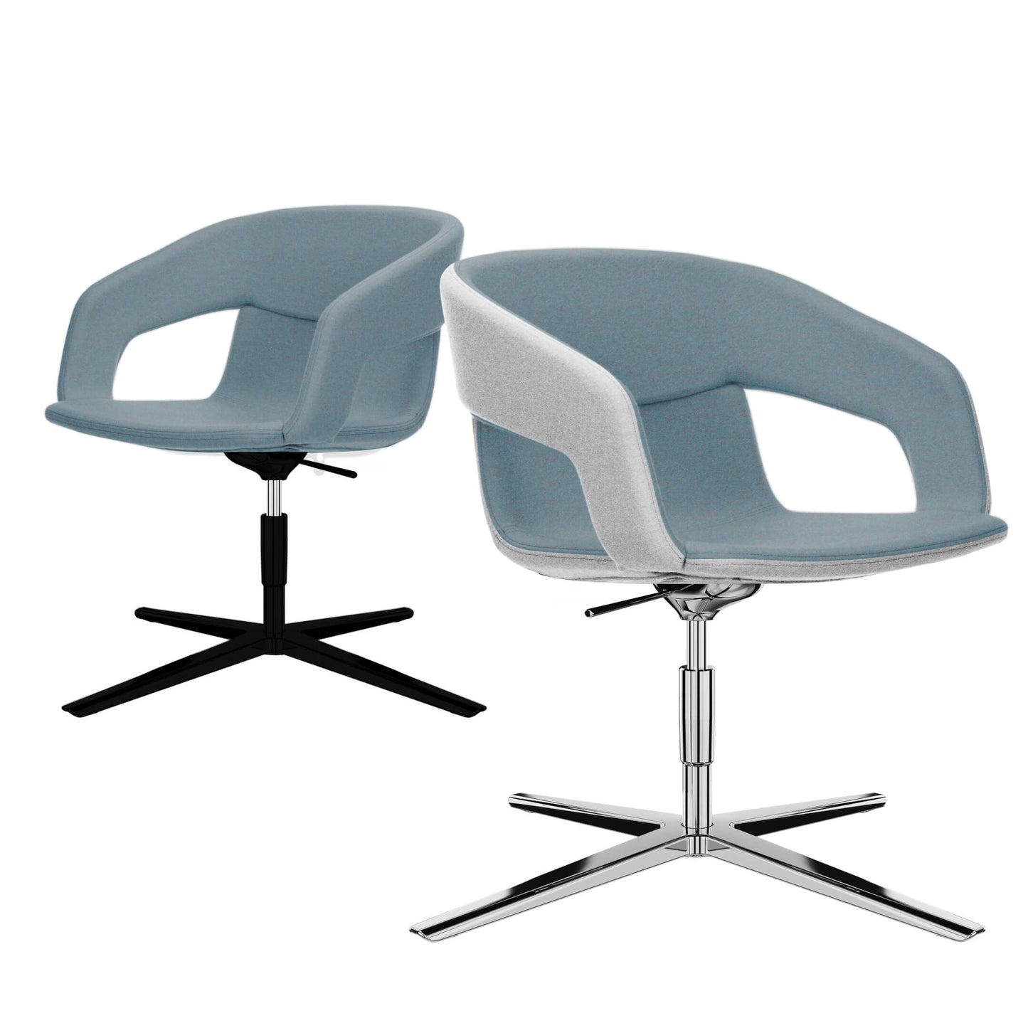 TWIST&SIT Fauteuil salon | Croix de 4 pieds, réglable en hauteur, synergie de couverture en laine