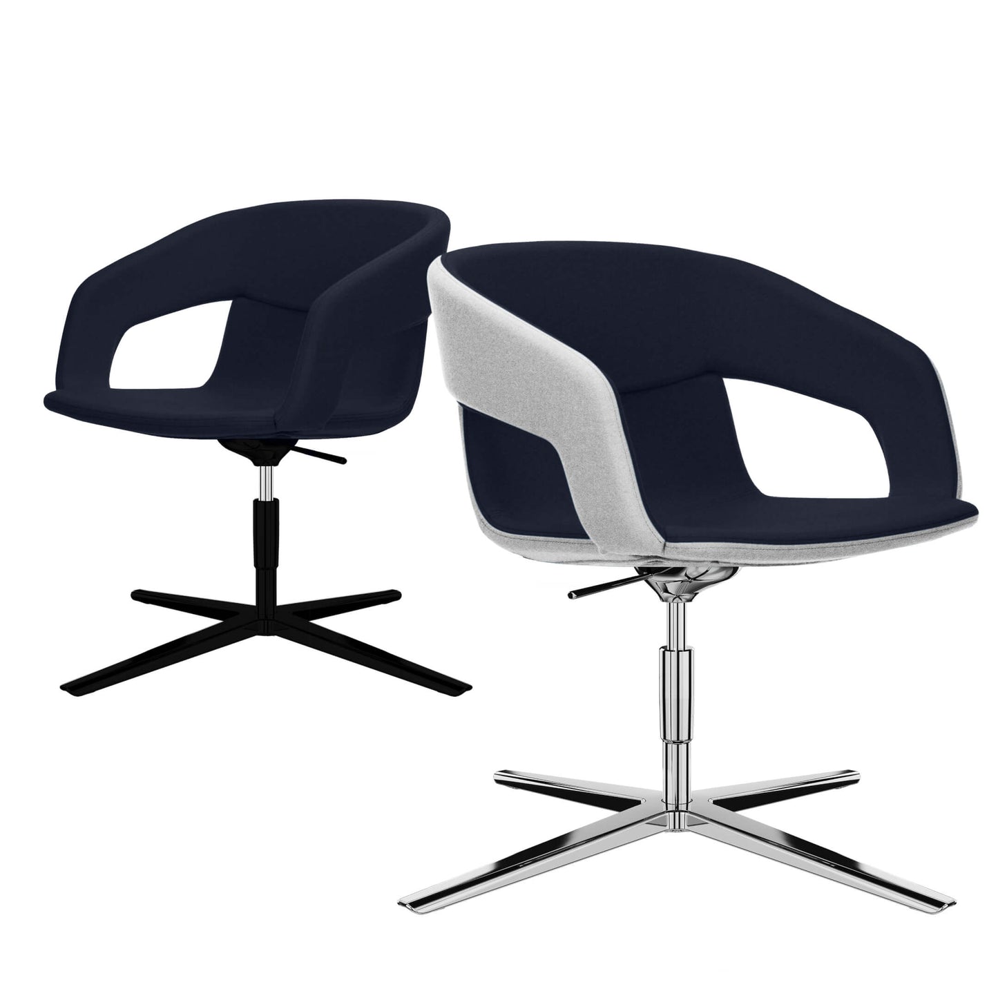 TWIST&SIT Fauteuil salon | Croix de 4 pieds, réglable en hauteur, synergie de couverture en laine