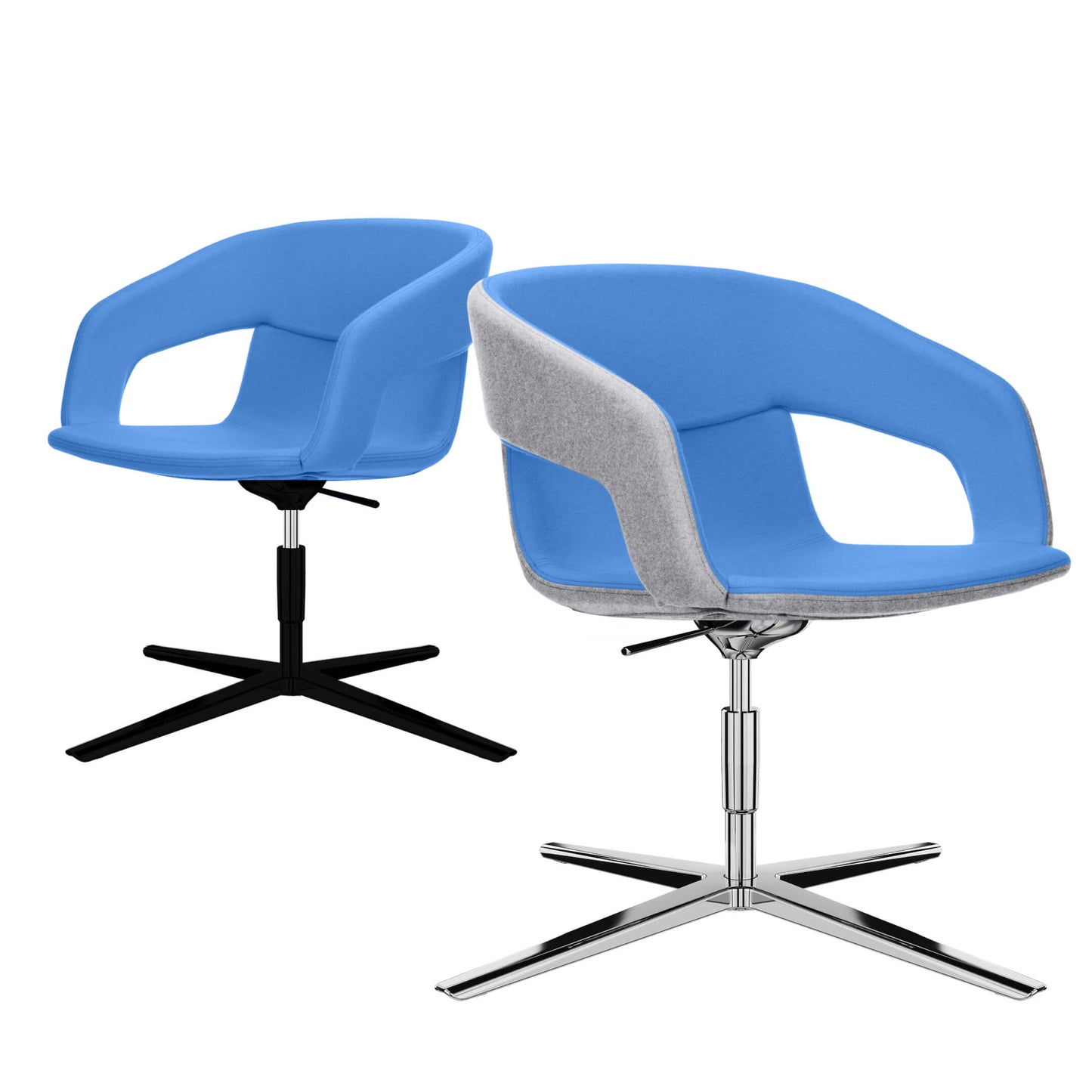 TWIST&SIT Fauteuil salon | Croix de 4 pieds, réglable en hauteur, couverture de laine velito