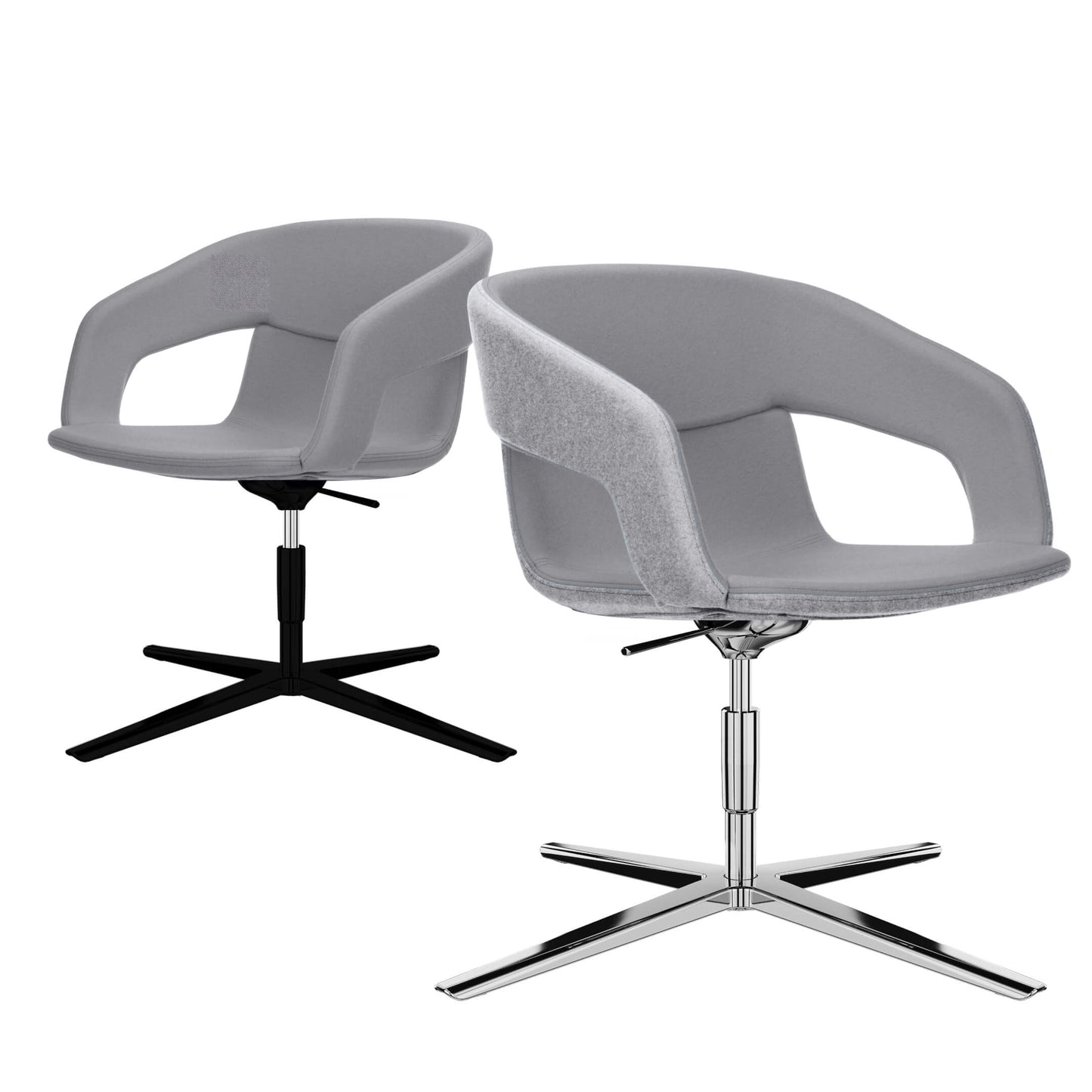 TWIST&SIT Fauteuil salon | Croix de 4 pieds, réglable en hauteur, couverture de laine velito