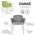 DANAE Fauteuil lounge | piètement à 4 pieds, revêtements LUCIA / VELITO / SYNERGY - 10 Thumbnail Image