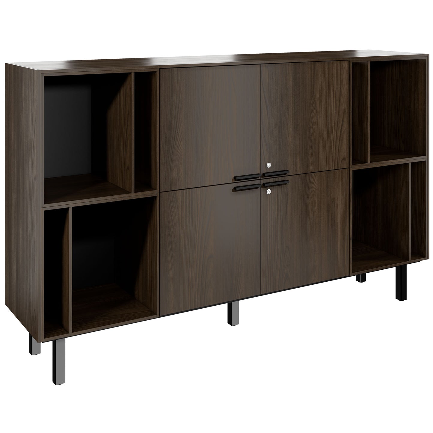 BRALCO SILE Highboard | 2 OH, 2025 x 1250 mm, Nussbaum