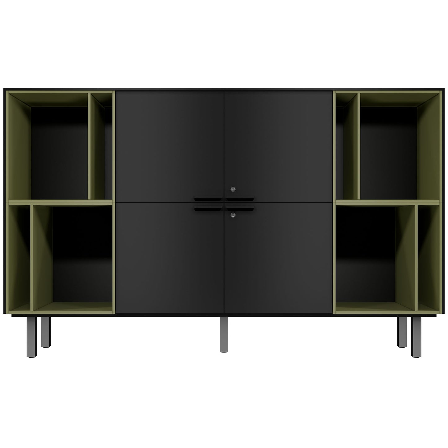 BRALCO SILE highboard | 2 OH, 2025 x 1250 mm, black