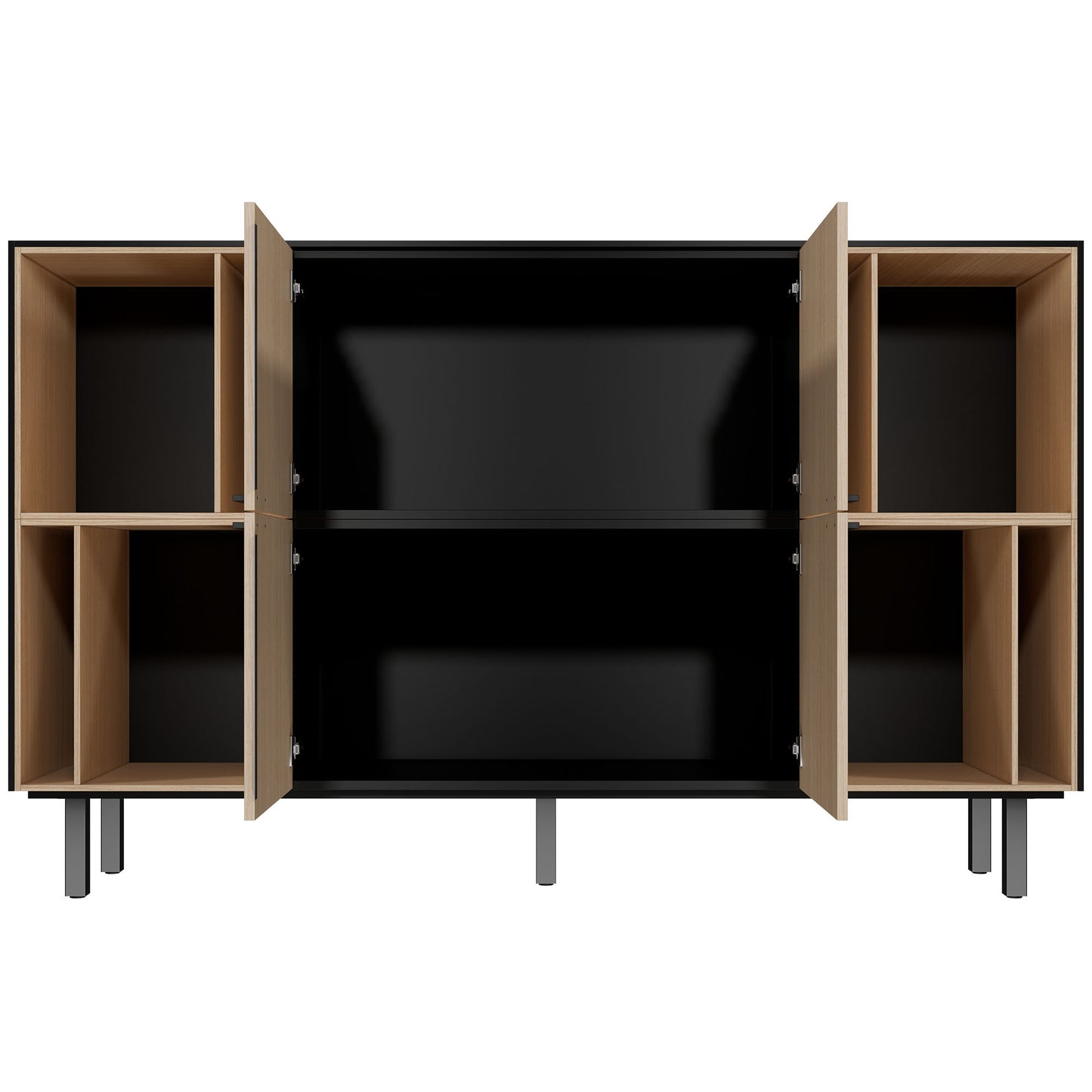 BRALCO SILE highboard | 2 OH, 2025 x 1250 mm, black