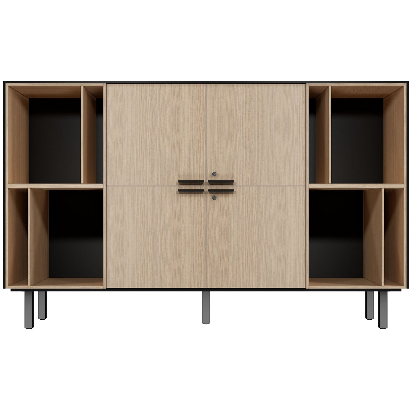 BRALCO SILE highboard | 2 OH, 2025 x 1250 mm, black