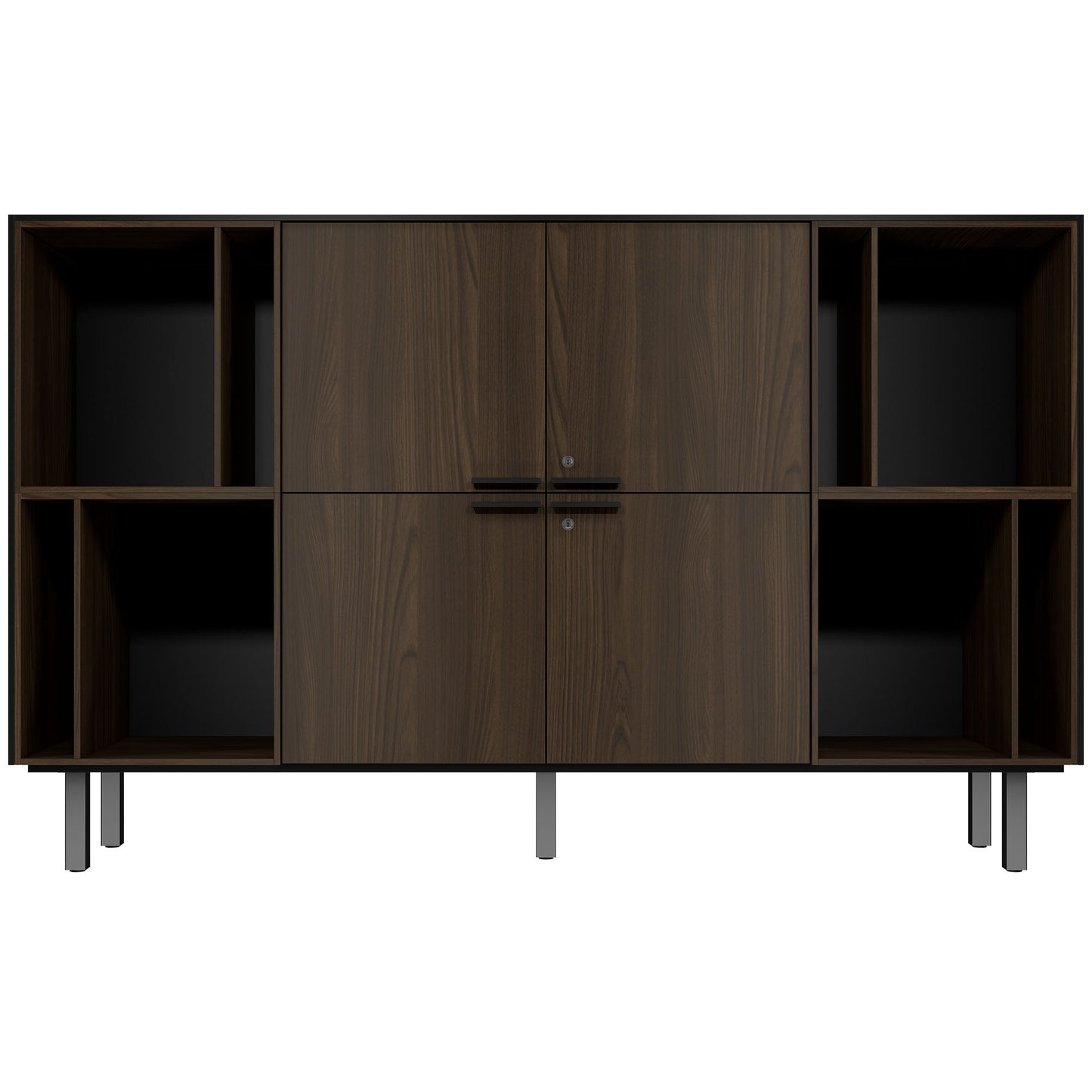 BRALCO SILE highboard | 2 OH, 2025 x 1250 mm, black