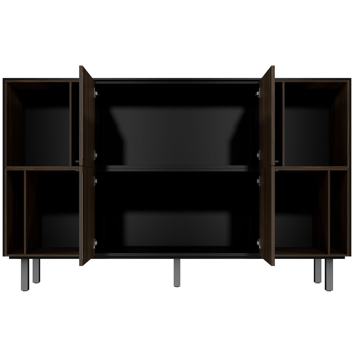 BRALCO SILE highboard | 2 OH, 2025 x 1250 mm, black