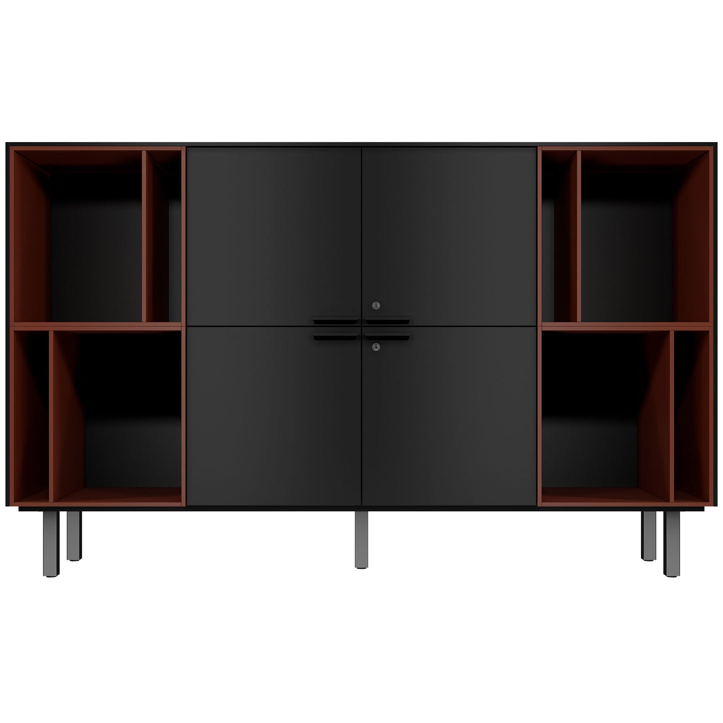 BRALCO SILE highboard | 2 OH, 2025 x 1250 mm, black