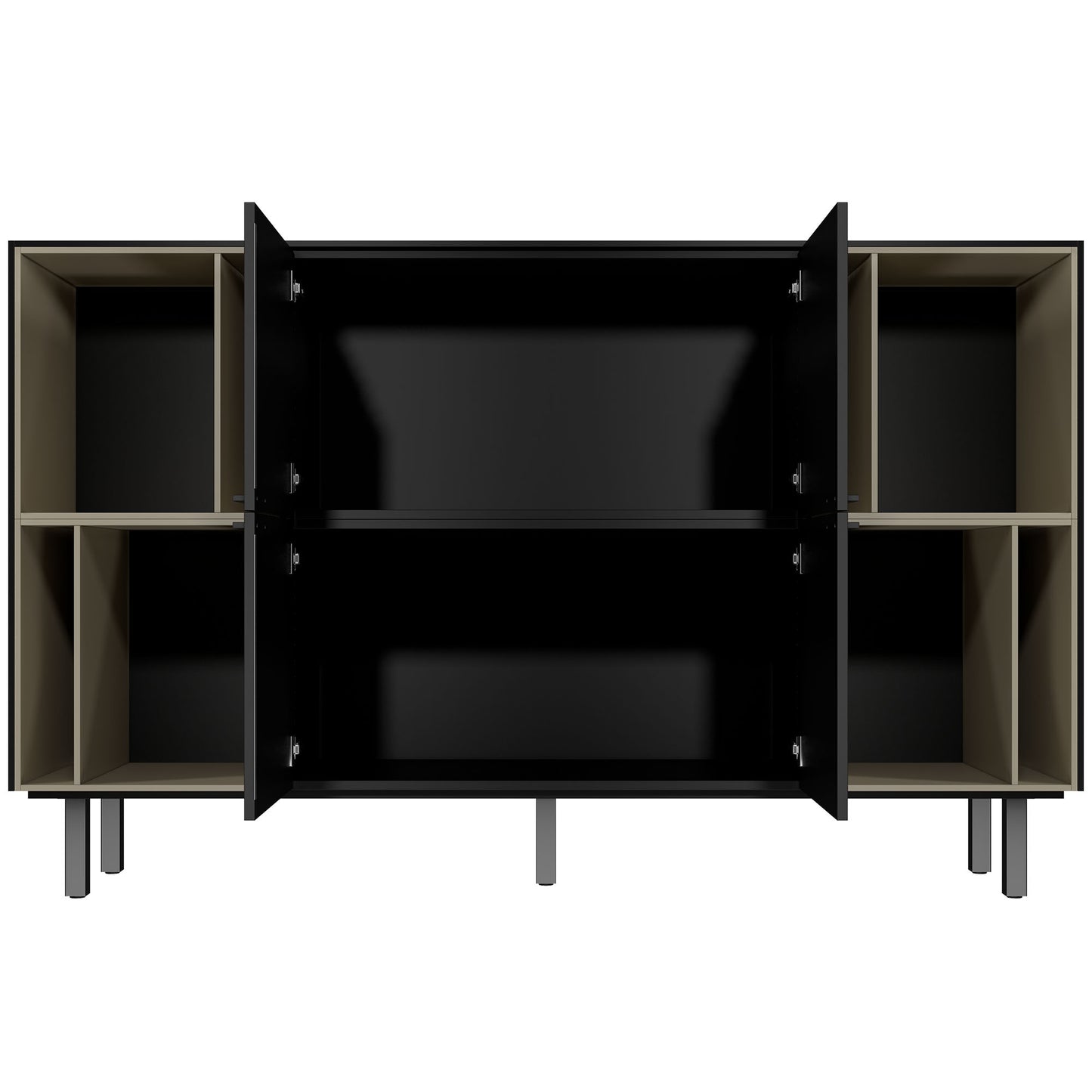 BRALCO SILE highboard | 2 OH, 2025 x 1250 mm, black