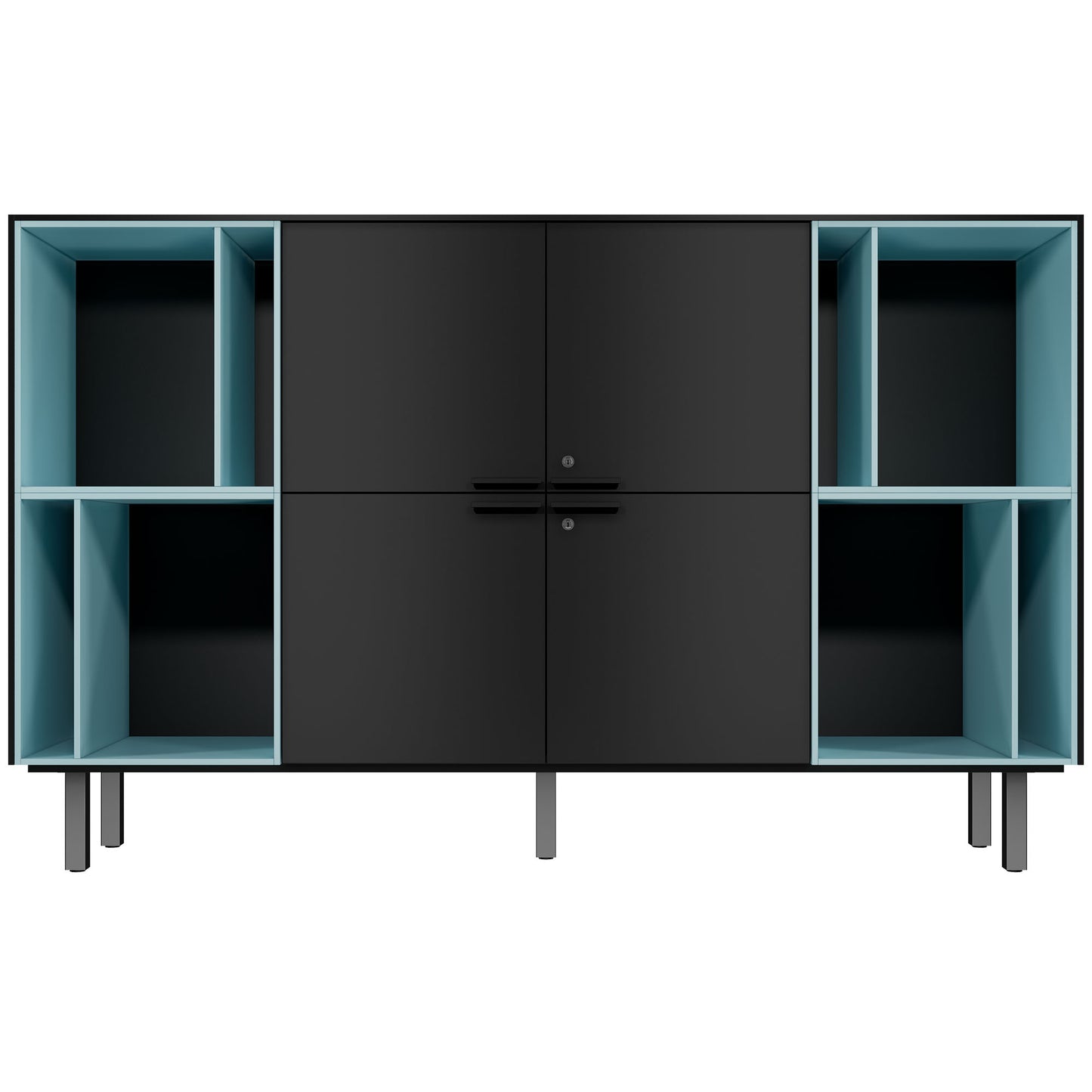 BRALCO SILE highboard | 2 OH, 2025 x 1250 mm, black