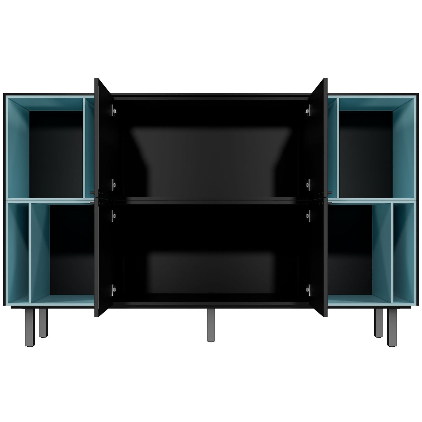 BRALCO SILE highboard | 2 OH, 2025 x 1250 mm, black