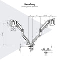 Supporto per monitor MASTER DUO | Molla a gas, 148-445 mm, per due monitor - 3 Thumbnail Image
