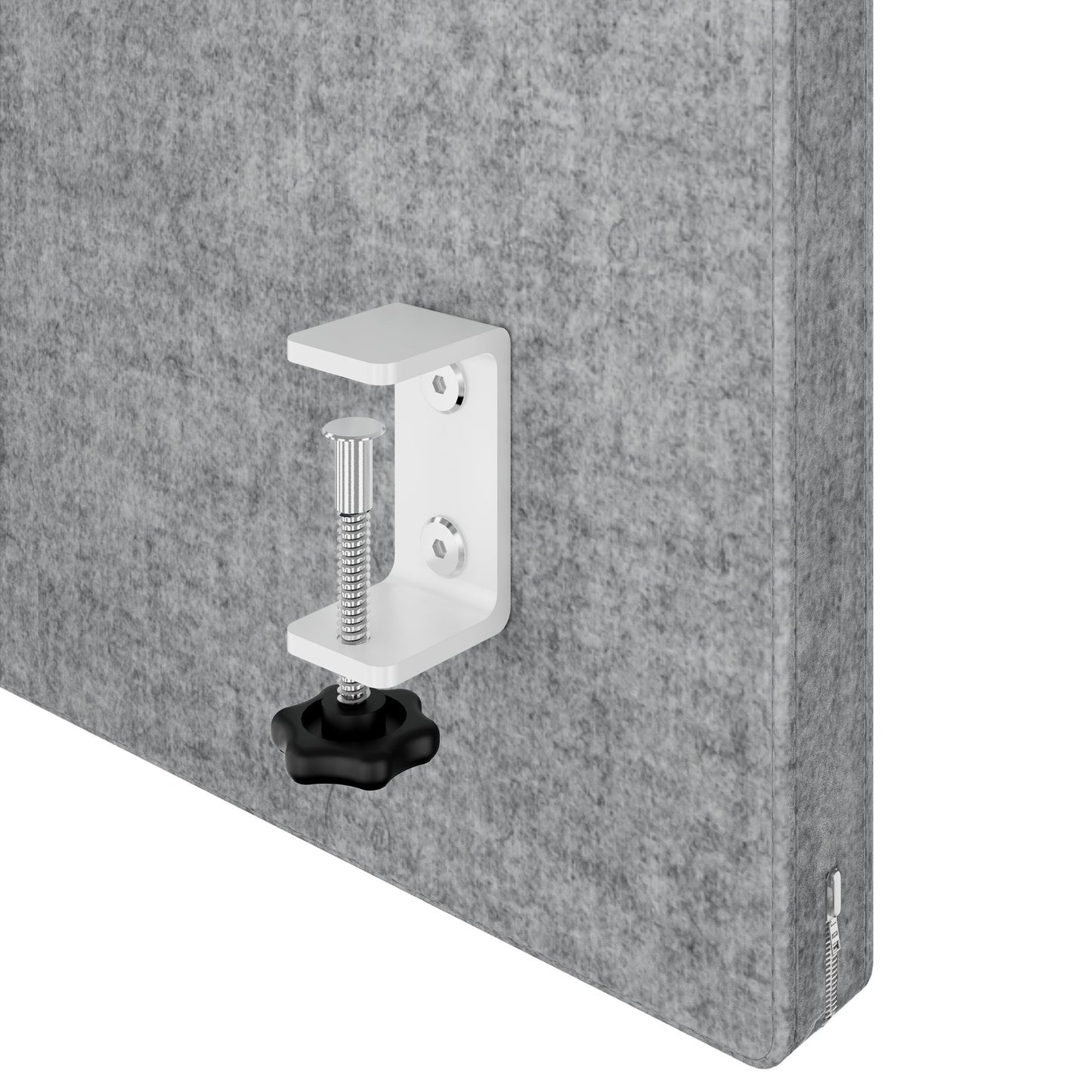 MILA Acoustic table partition | 1200 - 2000 mm, 650 mm high, velito light gray mottled