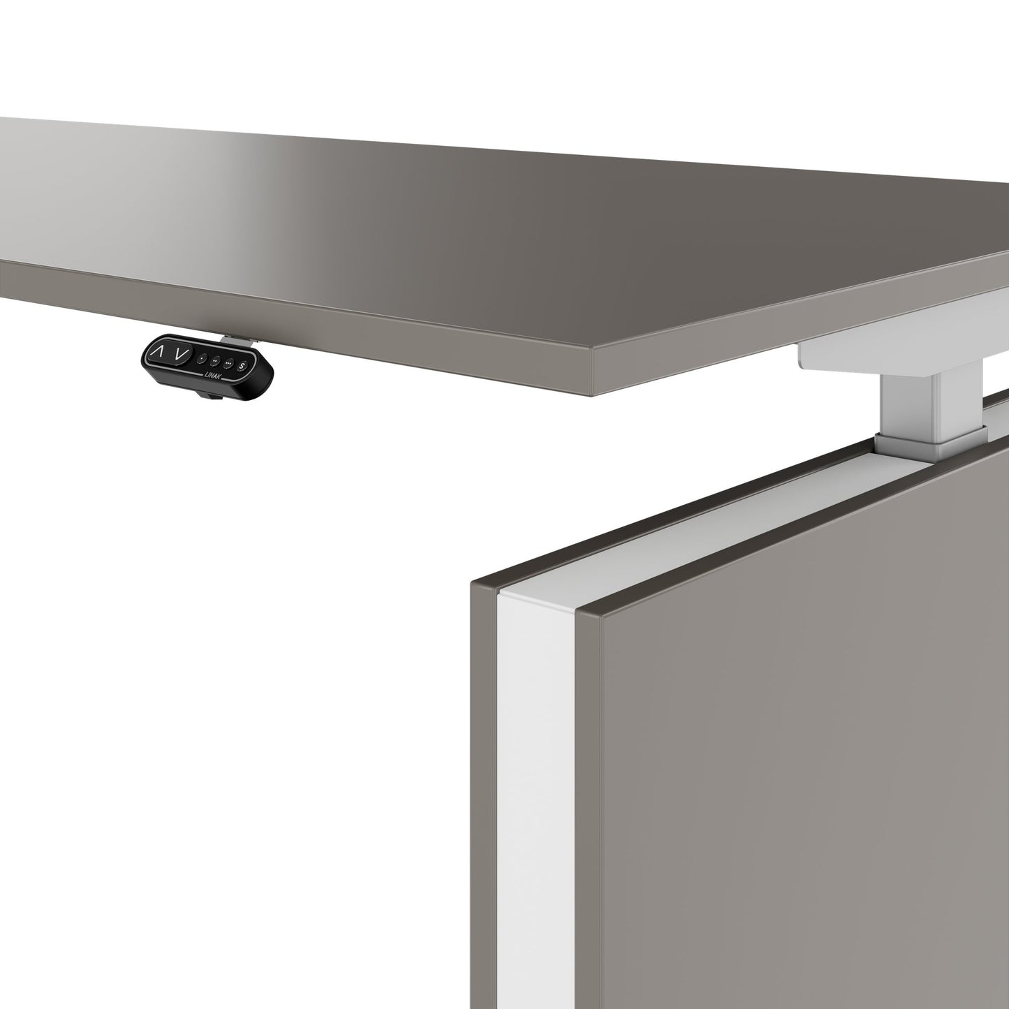 MOTION 2-Motoren-Schreibtisch mit Sideboard | Elektrisch höhenverstellbar, 2000 x 1800 mm, Cubanitgrau