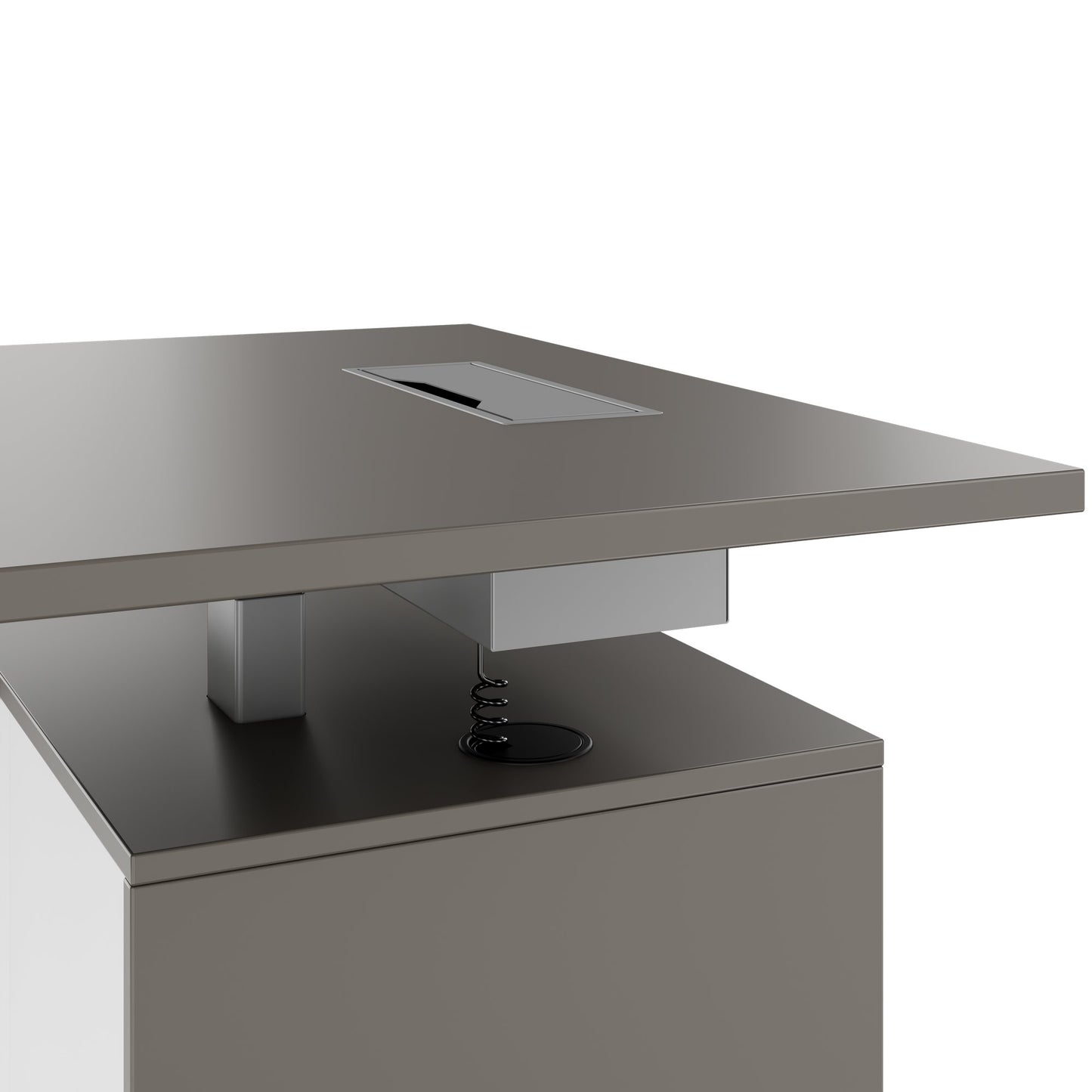 MOTION 2-Motoren-Schreibtisch mit Sideboard | Elektrisch höhenverstellbar, 2000 x 1800 mm, Cubanitgrau