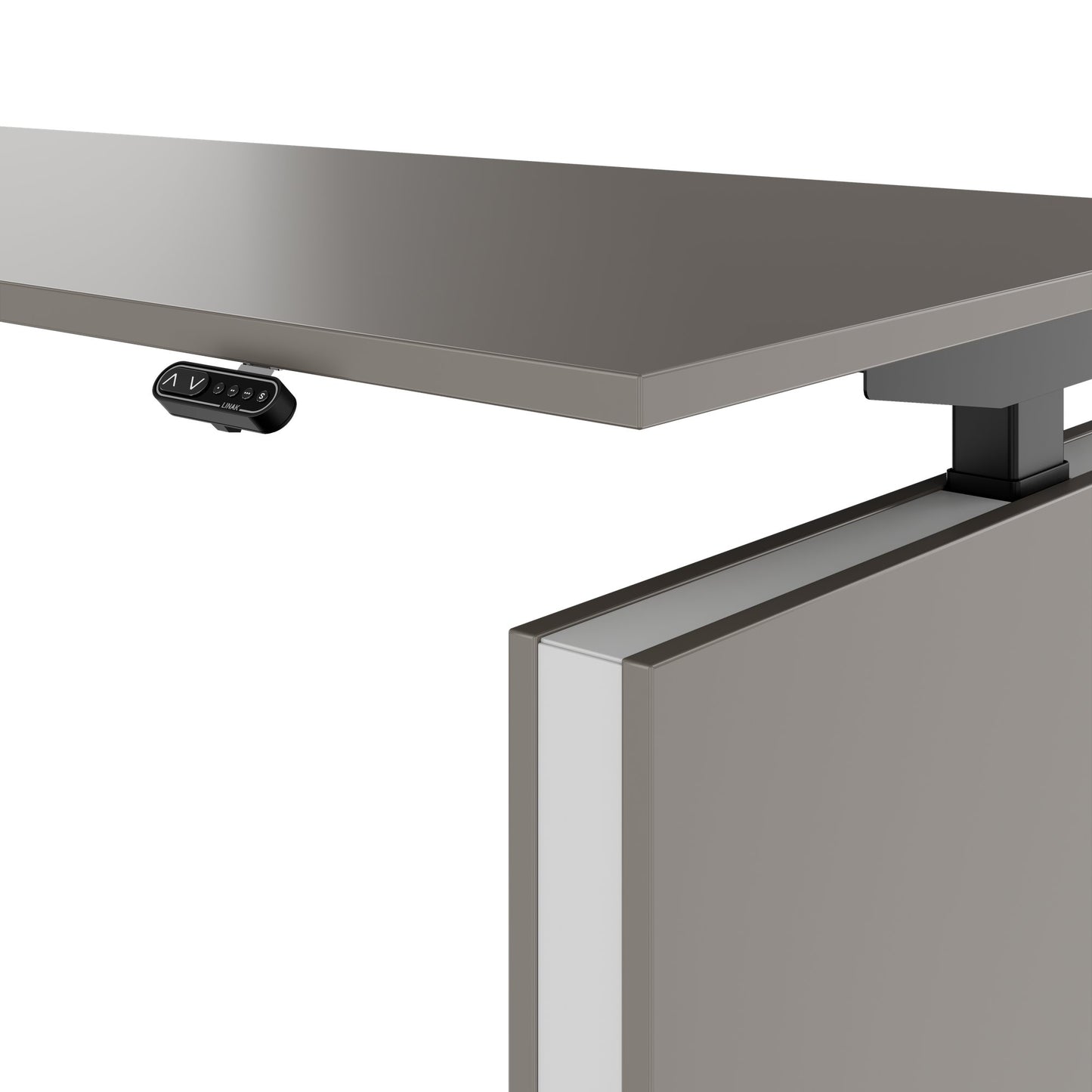 MOTION 2-Motoren-Schreibtisch mit Sideboard | Elektrisch höhenverstellbar, 2000 x 1800 mm, Cubanitgrau
