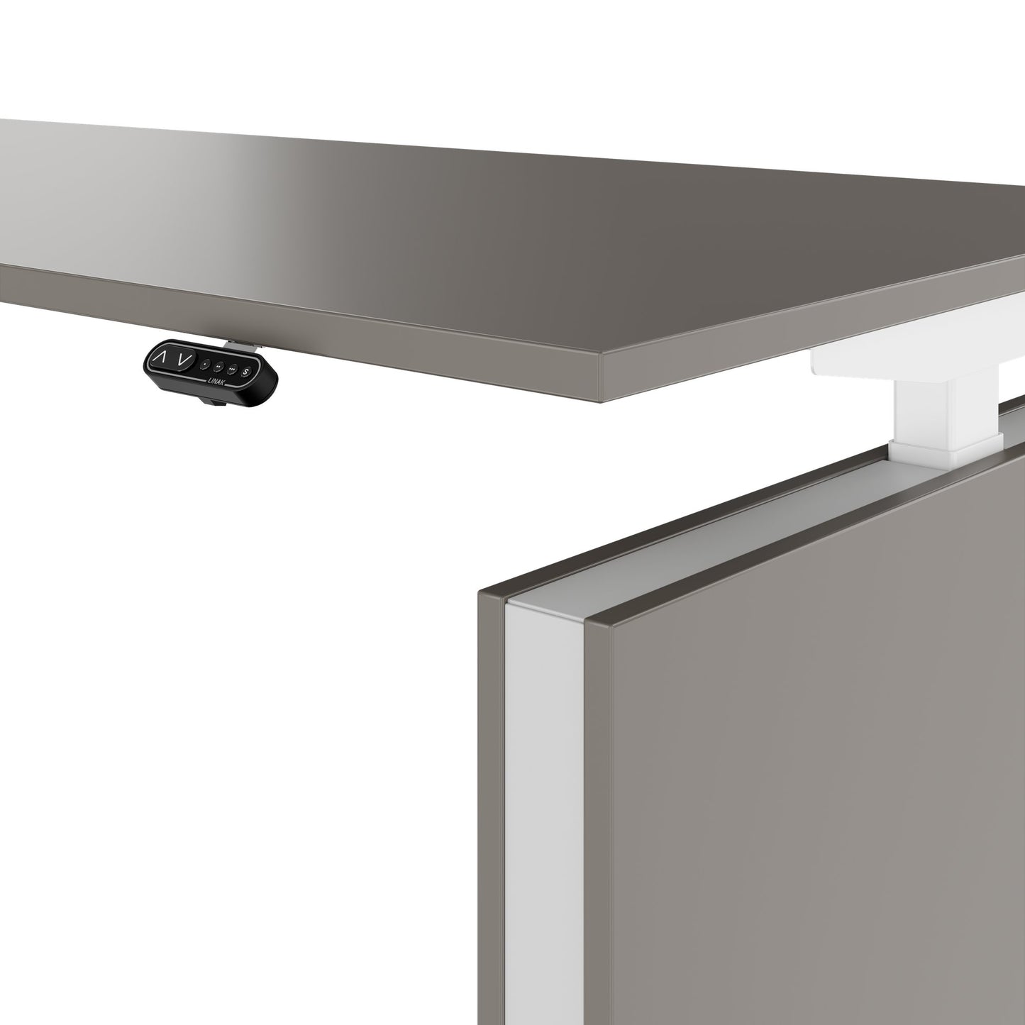 MOTION 2-Motoren-Schreibtisch mit Sideboard | Elektrisch höhenverstellbar, 2000 x 1800 mm, Cubanitgrau