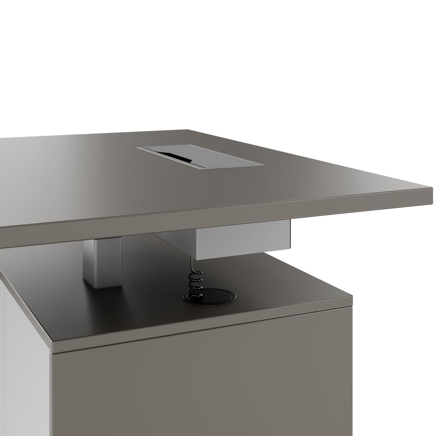 MOTION 2-Motoren-Schreibtisch mit Sideboard | Elektrisch höhenverstellbar, 2000 x 1800 mm, Cubanitgrau