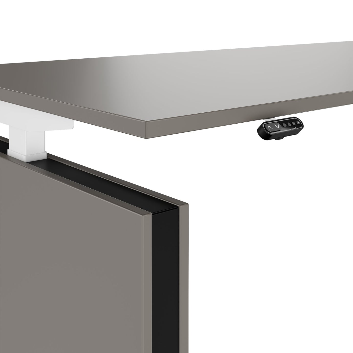 MOTION 2-Motoren-Schreibtisch mit Sideboard | Elektrisch höhenverstellbar, 2000 x 1800 mm, Cubanitgrau