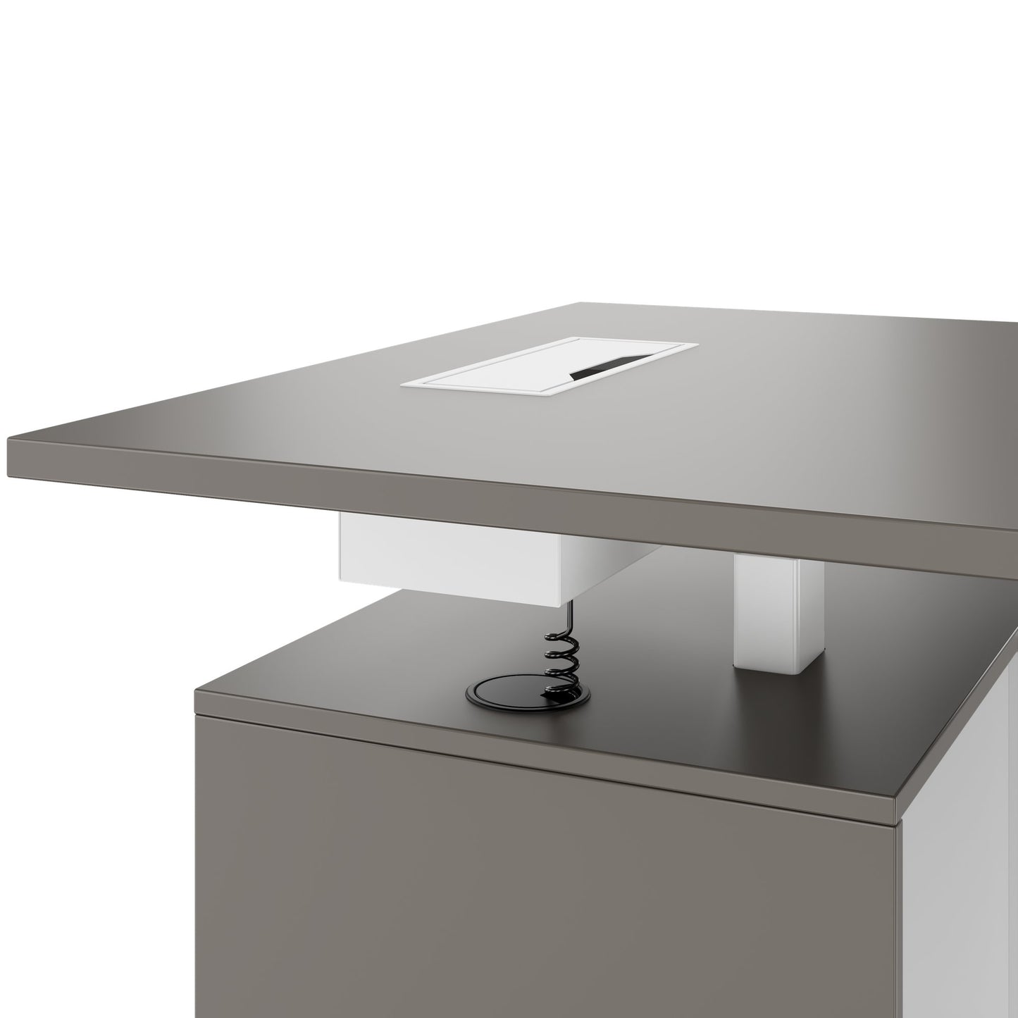 MOTION 2-Motoren-Schreibtisch mit Sideboard | Elektrisch höhenverstellbar, 2000 x 1800 mm, Cubanitgrau