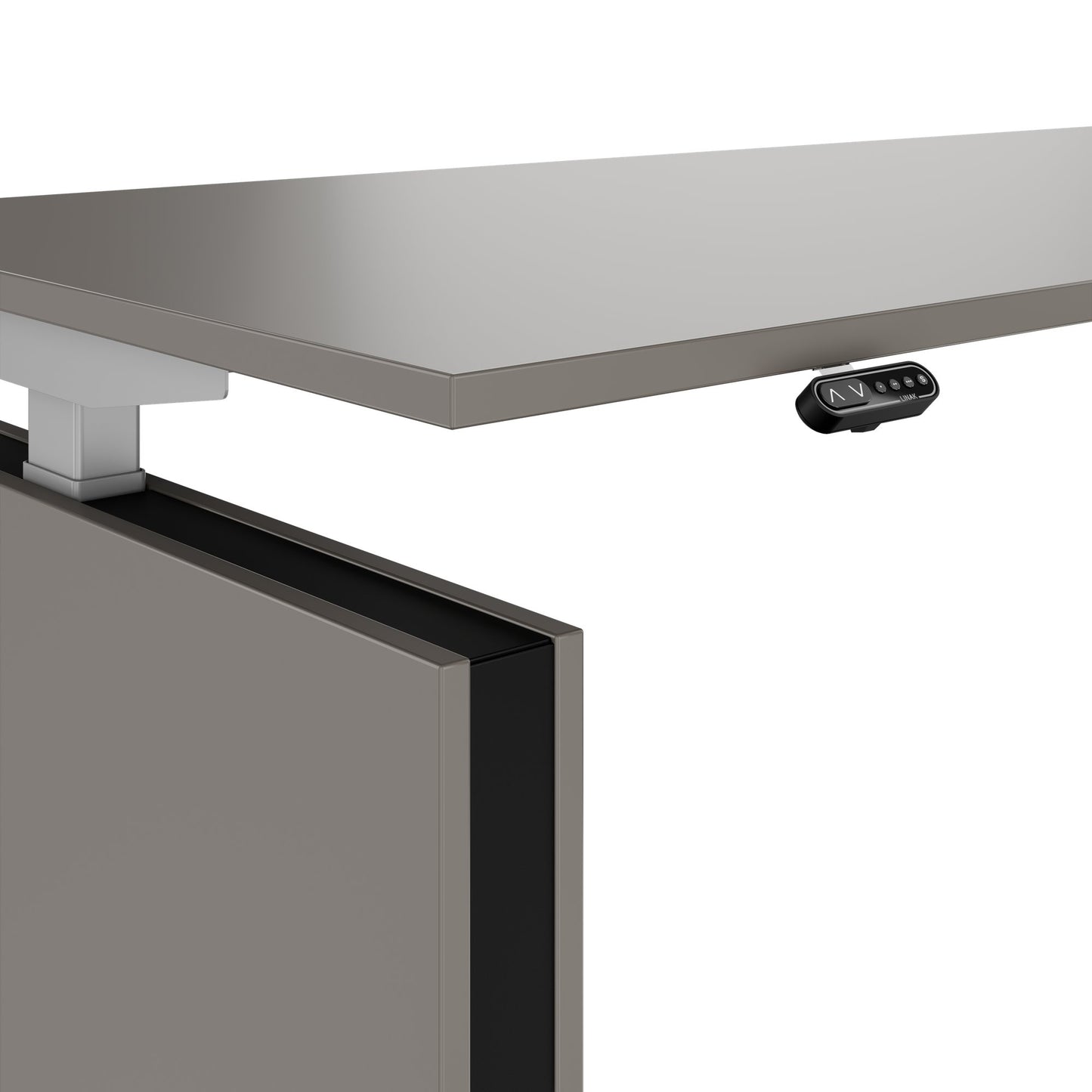 MOTION 2-Motoren-Schreibtisch mit Sideboard | Elektrisch höhenverstellbar, 2000 x 1800 mm, Cubanitgrau