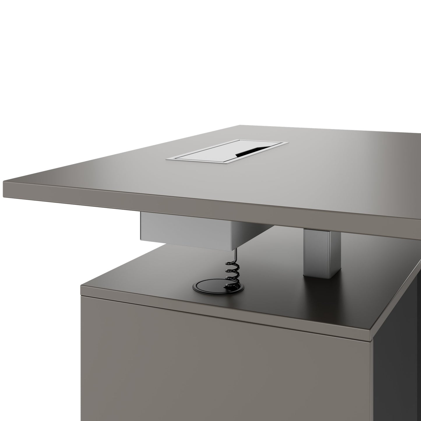 MOTION 2-Motoren-Schreibtisch mit Sideboard | Elektrisch höhenverstellbar, 2000 x 1800 mm, Cubanitgrau