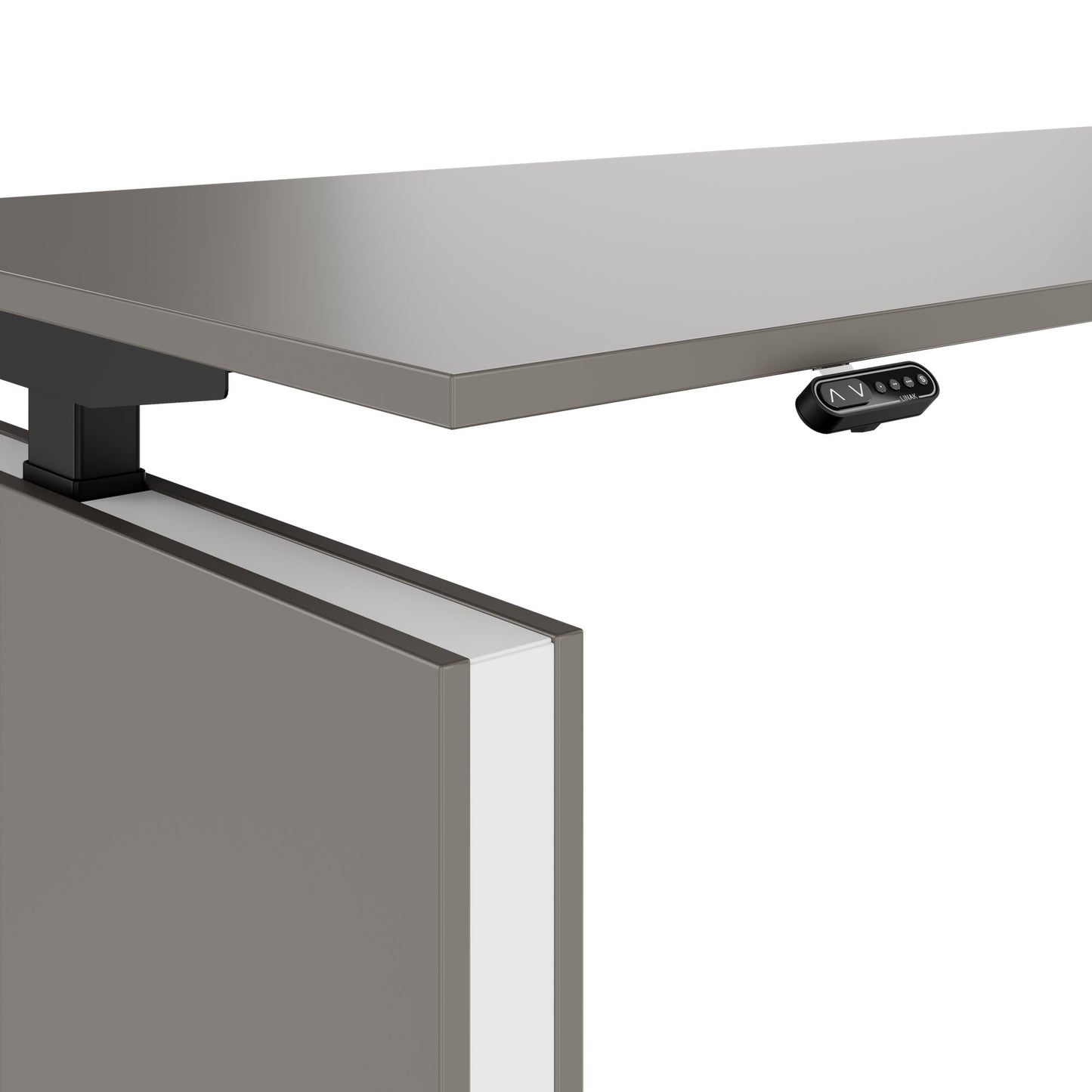 MOTION 2-Motoren-Schreibtisch mit Sideboard | Elektrisch höhenverstellbar, 2000 x 1800 mm, Cubanitgrau