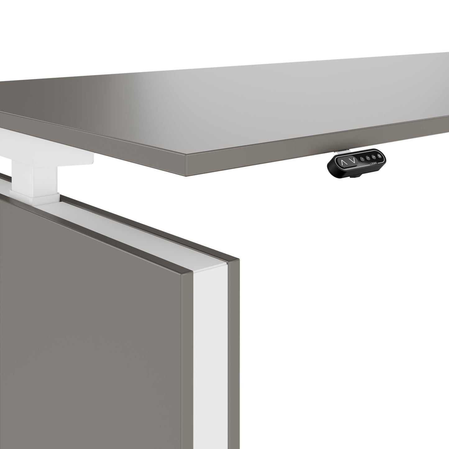 MOTION 2-Motoren-Schreibtisch mit Sideboard | Elektrisch höhenverstellbar, 2000 x 1800 mm, Cubanitgrau