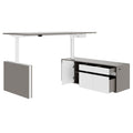MOTION 2-Motoren-Schreibtisch mit Sideboard | Elektrisch höhenverstellbar, 2000 x 1800 mm, Cubanitgrau - 7 Thumbnail Image