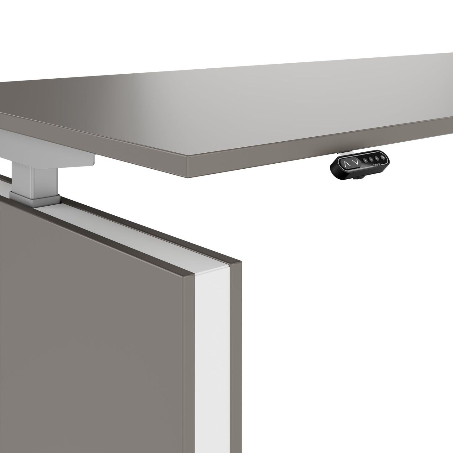 MOTION 2-Motoren-Schreibtisch mit Sideboard | Elektrisch höhenverstellbar, 2000 x 1800 mm, Cubanitgrau