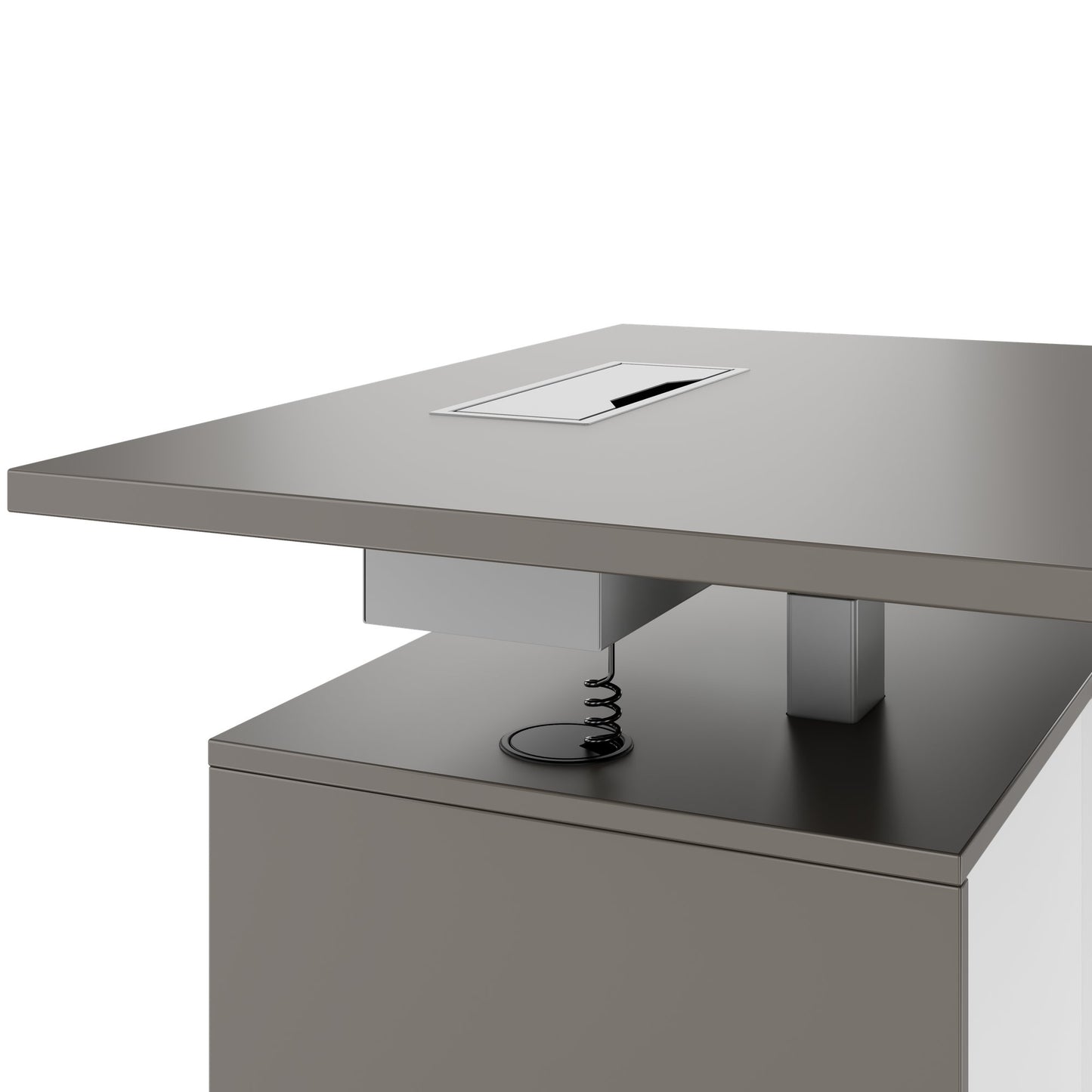 MOTION 2-Motoren-Schreibtisch mit Sideboard | Elektrisch höhenverstellbar, 2000 x 1800 mm, Cubanitgrau